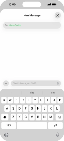 Press the text input field and write the text for your text message. Press the text input field and write the text for your text message.