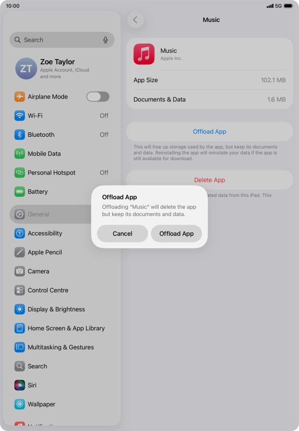 Press Offload App.