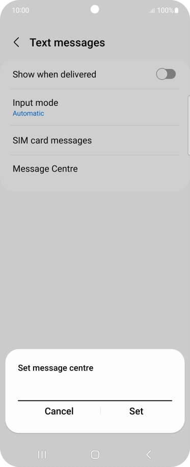 Key in +447785016005 and press Set.