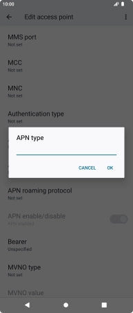 Key in default and press OK. Key in default and press OK.