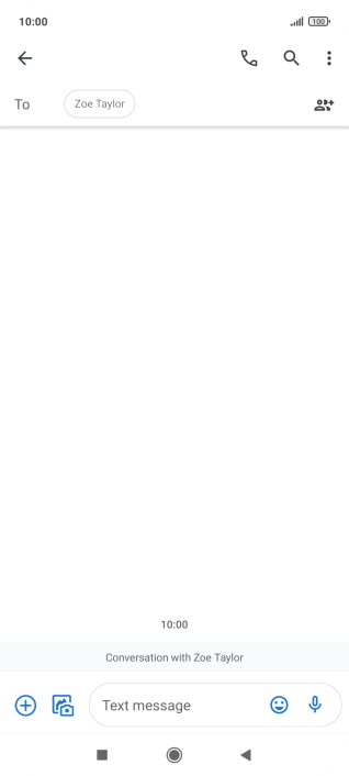 Press the text input field and write the text for your picture message.