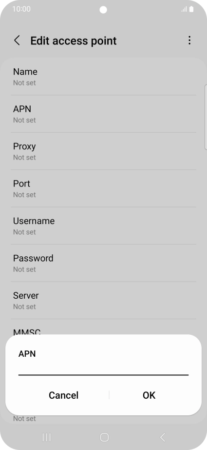 Key in wap.vodafone.co.uk and press OK.