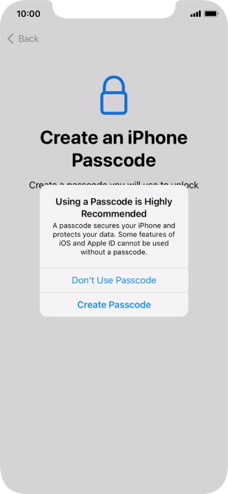 If you turn off the function, press Don't Use Passcode. If you turn off the function, press Don't Use Passcode.