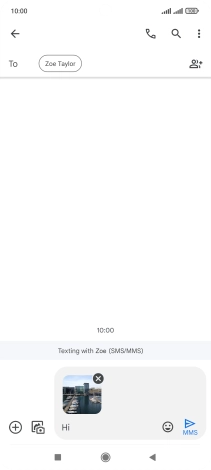 Press the send icon when you've finished your picture message. Press the send icon when you've finished your picture message.