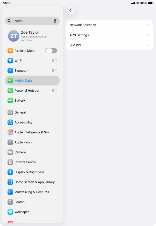Press APN Settings. Press APN Settings.