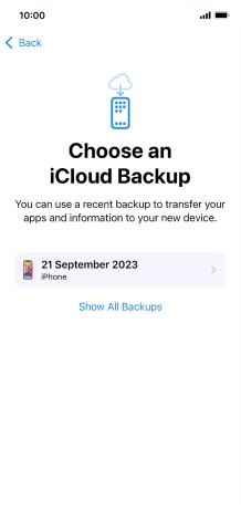 Press the required backup and your phone restores the content of the selected backup. Subsequently, follow the instructions on the screen to set up your phone and prepare it for use. Press the required backup and your phone restores the content of the selected backup. Subsequently, follow the instructions on the screen to set up your phone and prepare it for use.