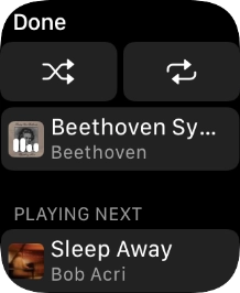Press the shuffle icon to turn the function on or off. Press the shuffle icon to turn the function on or off.