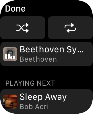 Press the shuffle icon to turn the function on or off. Press the shuffle icon to turn the function on or off.