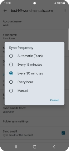 Press the required setting. Press the required setting.