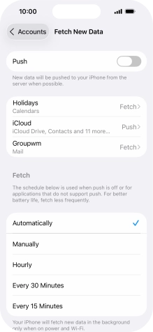 If you turn off the function, press the required setting.