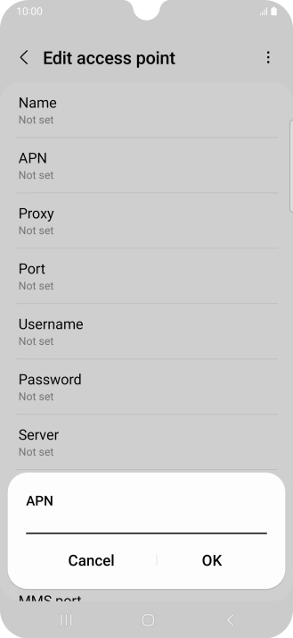 Key in wap.vodafone.co.uk and press OK.