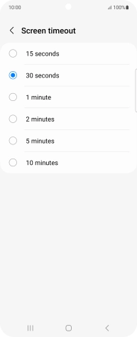 Press the required setting.