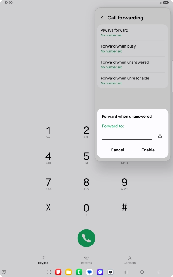 Key in +447836121121 and press Enable.