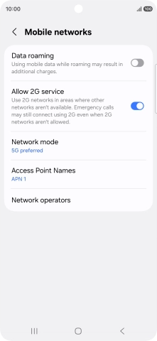 Press Network mode.