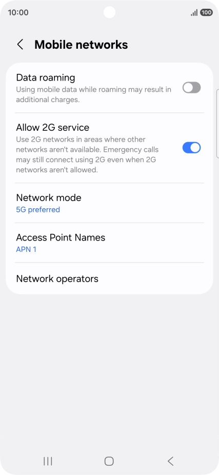 Press Network mode.