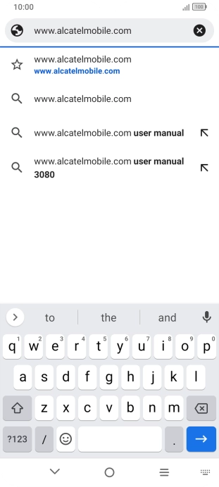 Key in the address of the required web page and press arrow right. Key in the address of the required web page and press arrow right.