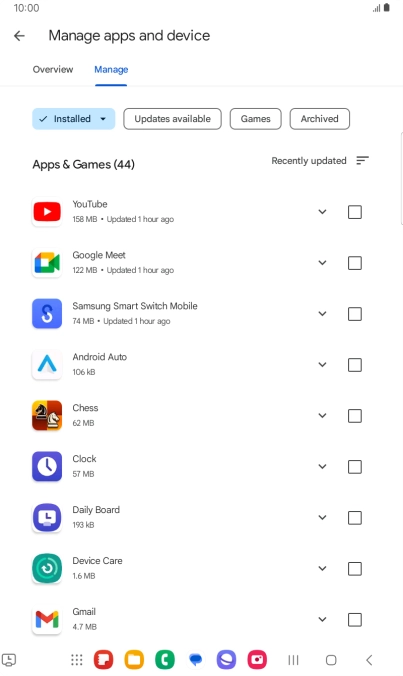 Press the required app.