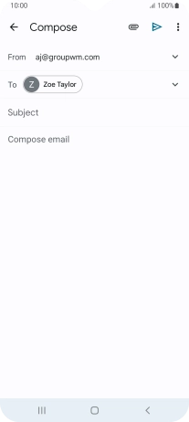 Press Subject and key in the subject for the email message.
