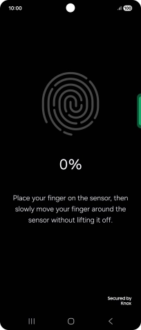 Follow the instructions on the screen to create the phone lock code using your fingerprint. Follow the instructions on the screen to create the phone lock code using your fingerprint.