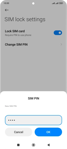 Key in a new four-digit PIN and press OK.