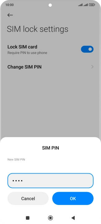 Key in a new four-digit PIN and press OK.