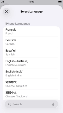 Press the required language.