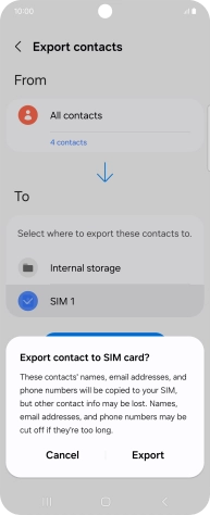 Press Export. Press Export.