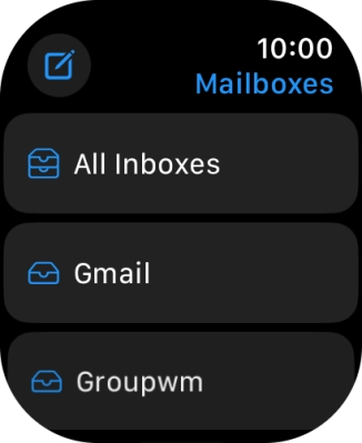 Press the required email account. Press the required email account.