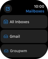 Press the required email account. Press the required email account.