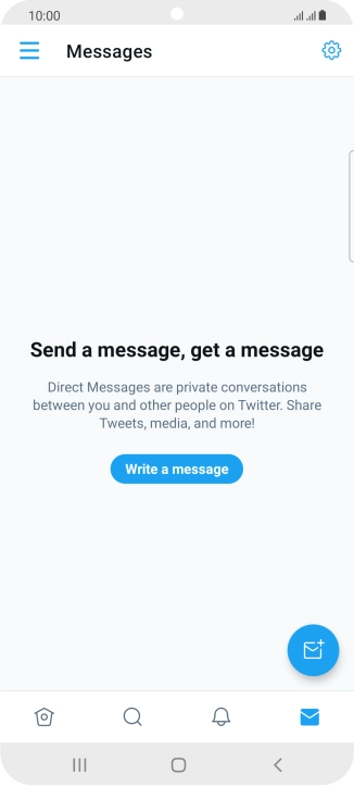 Press the new message icon. Press the new message icon.