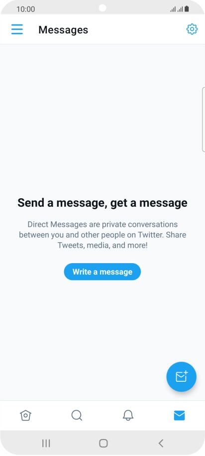 Press the new message icon. Press the new message icon.