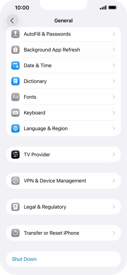 Press Transfer or Reset iPhone.