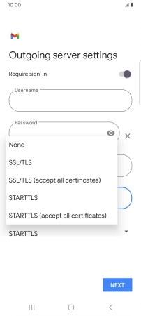 Press SSL/TLS. Press SSL/TLS.