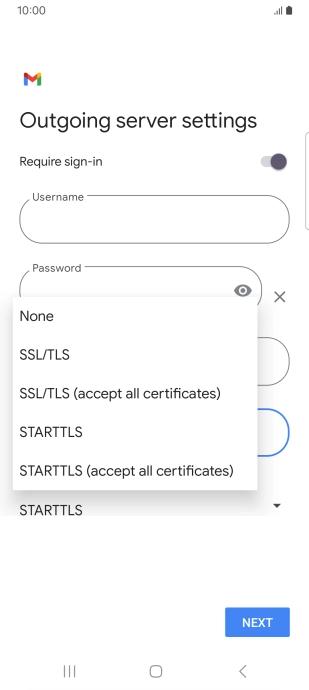 Press SSL/TLS. Press SSL/TLS.