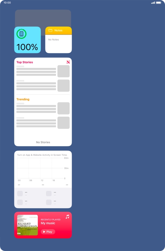 Press and hold the required widget until a pop-up menu is displayed. Press and hold the required widget until a pop-up menu is displayed.