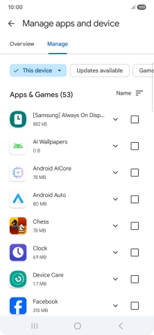 Press the required app. Press the required app.