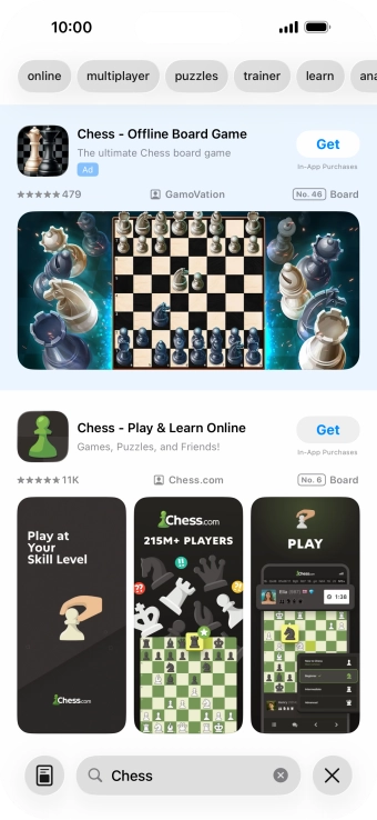 Press the required app. Press the required app.