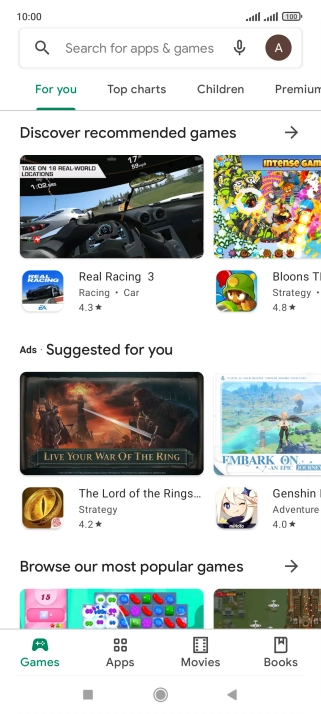 Press the profile icon. Press the profile icon.