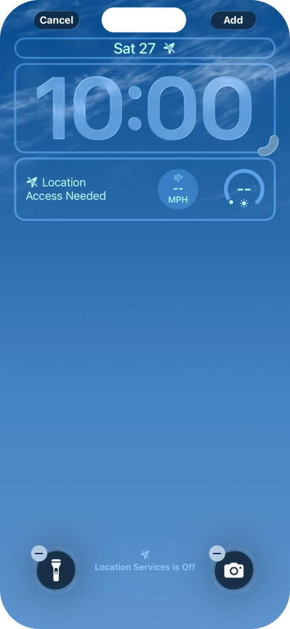To customise the way the lock screen date is displayed, press the date widget and follow the instructions on the screen to select the required widget display mode.