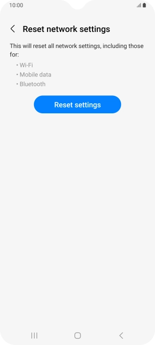 Press Reset settings. Press Reset settings.