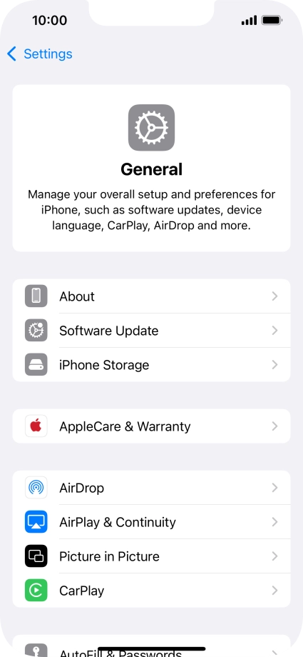 Press Software Update. If a new software version is available, it's displayed. Follow the instructions on the screen to update the phone software.