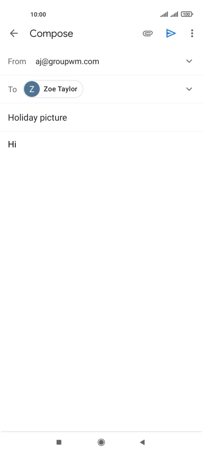 Write the required text and press the send icon.
