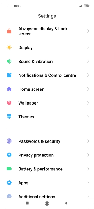 Press Notifications & Control centre.