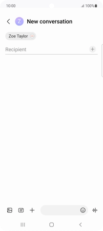 Press the text input field and write the text for your text message. Press the text input field and write the text for your text message.