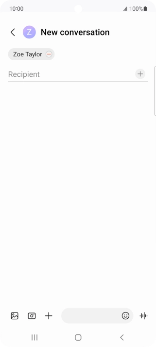 Press the text input field and write the text for your text message. Press the text input field and write the text for your text message.