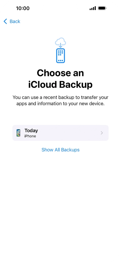 Press the required backup and your phone restores the content of the selected backup. Subsequently, follow the instructions on the screen to set up your phone and prepare it for use.