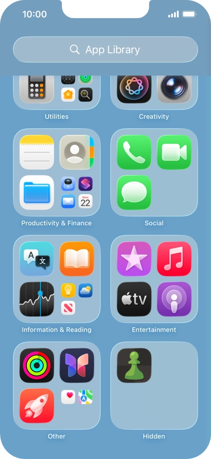 Press and hold the required app.