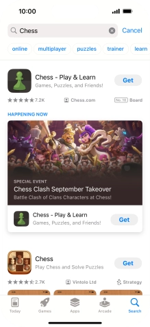 Press the required app. Press the required app.