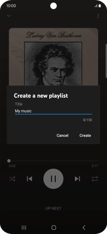 Key in a name for the playlist and press Create.