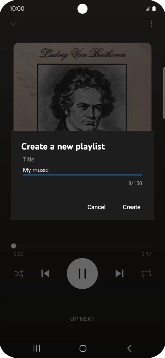 Key in a name for the playlist and press Create.